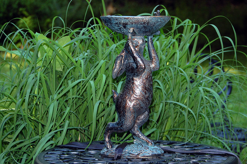 rabbit birdbath